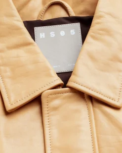 Discount Highsnobiety HS05 Waxed Leather Bomber Sand beige