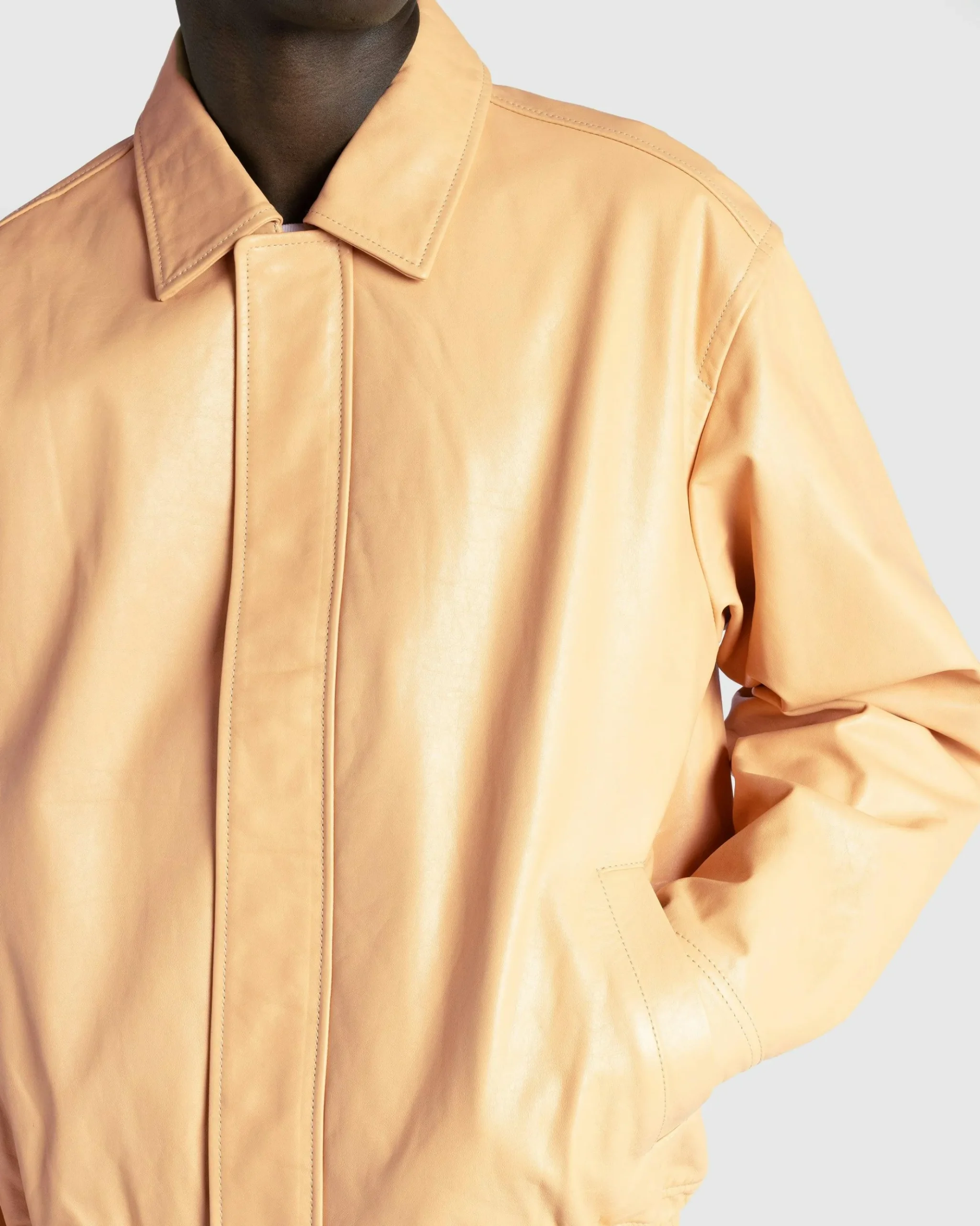 Discount Highsnobiety HS05 Waxed Leather Bomber Sand beige