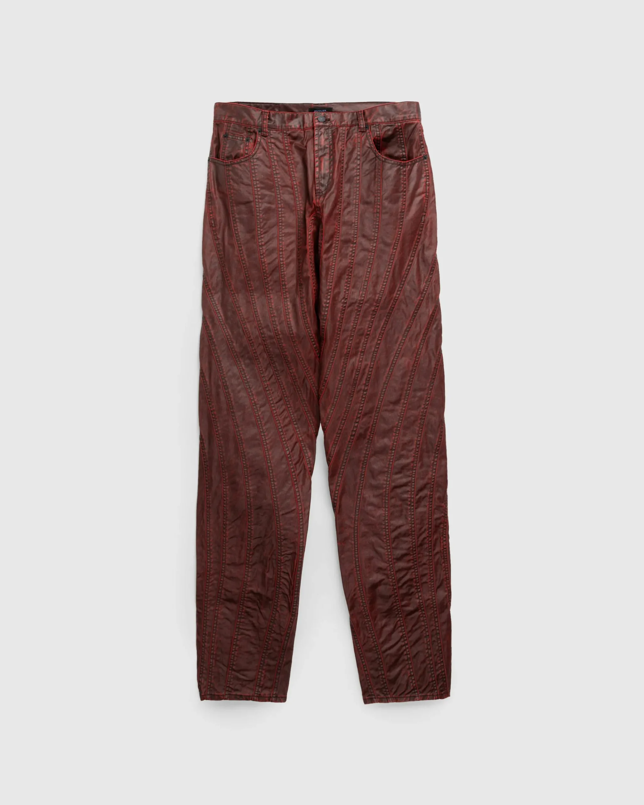 Clearance Mugler Waxed Spiral Baggy Jeans vampire