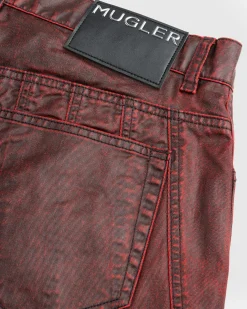 Clearance Mugler Waxed Spiral Baggy Jeans vampire