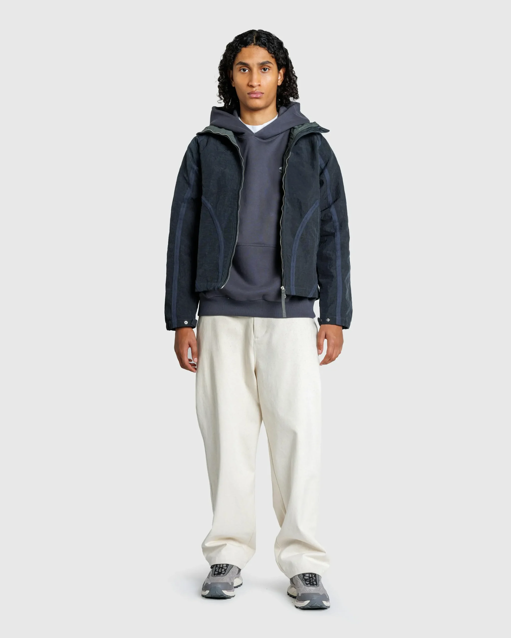Fashion San San Gear Webbing Jacket Blue Charcoal bluecharcoal