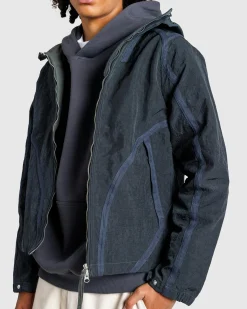Fashion San San Gear Webbing Jacket Blue Charcoal bluecharcoal