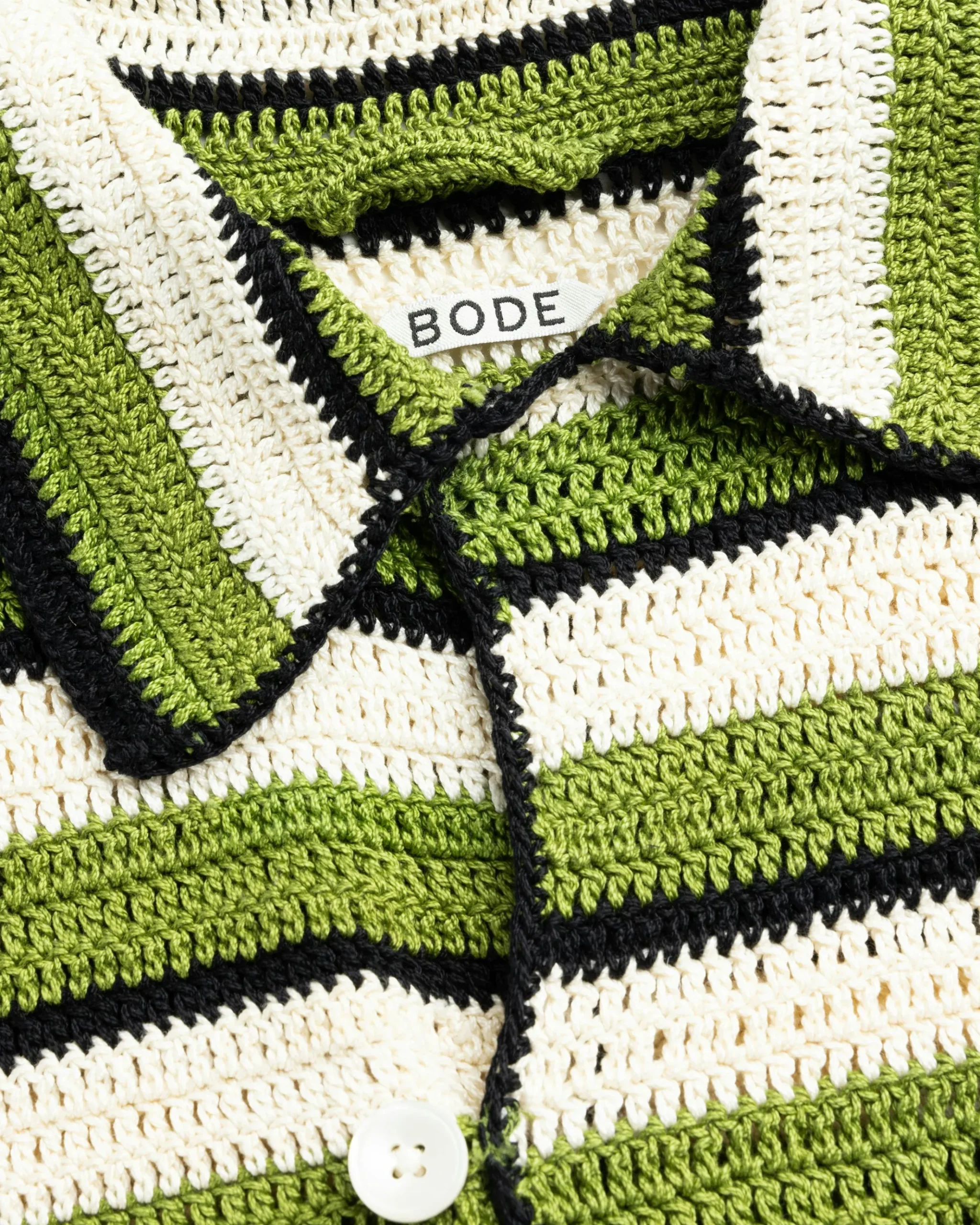 Cheap Bode Weedy Crochet LS Shirt greenmulti