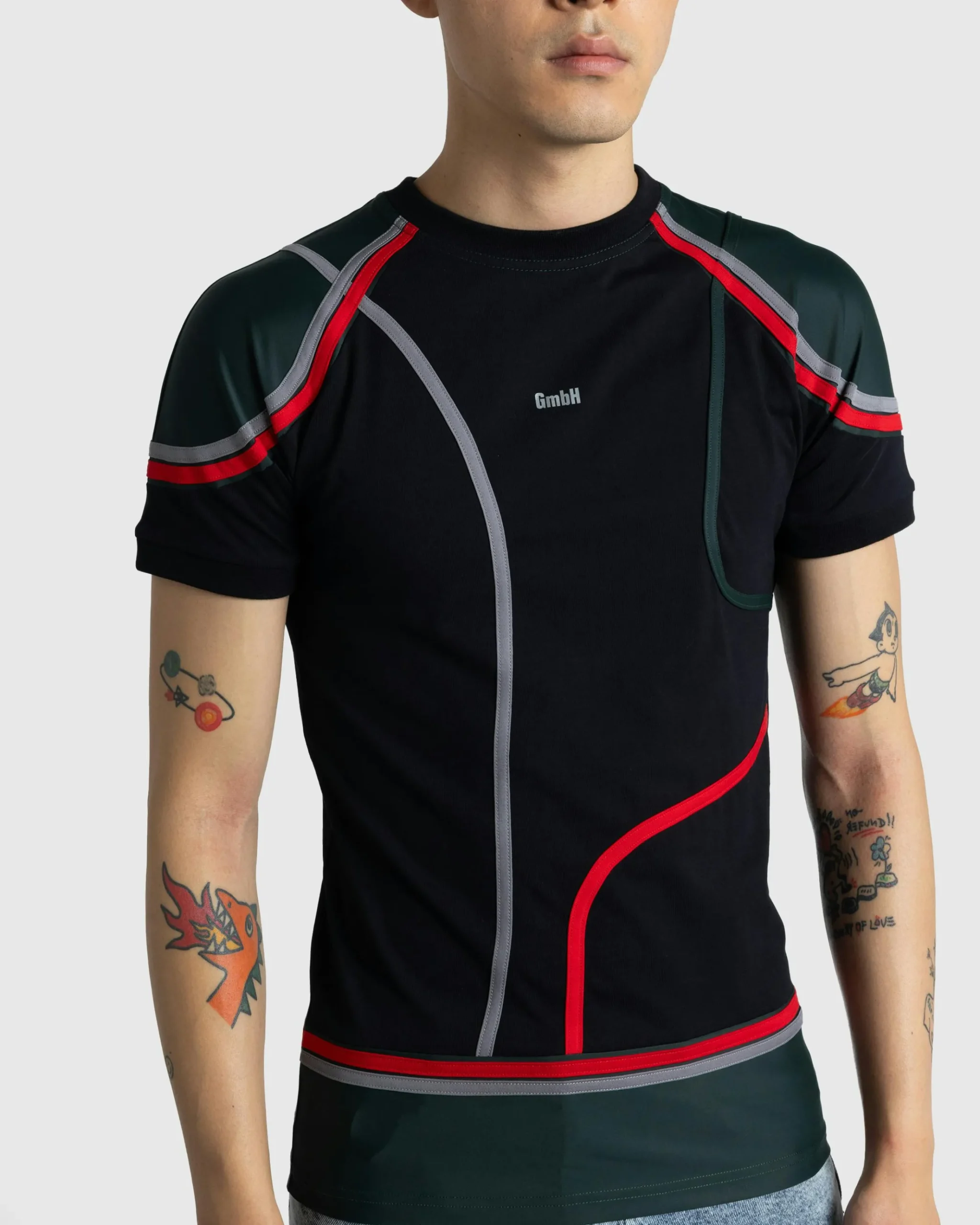 Clearance GmbH Wilhelm Patchwork T-Shirt black/green/red/white
