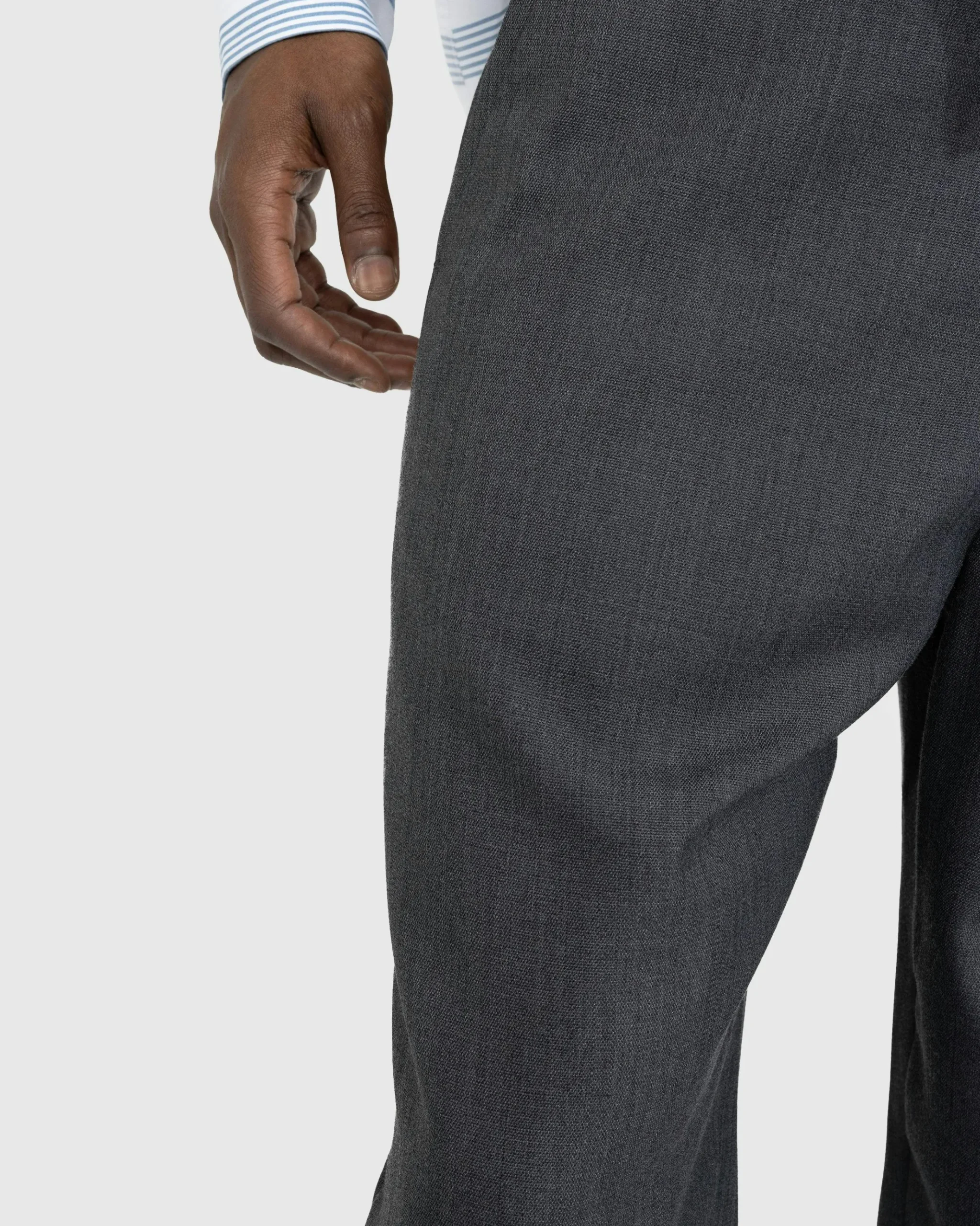 Store Acne Studios Wool Blend Tailored Trousers Dark Grey Melange darkgreymelange