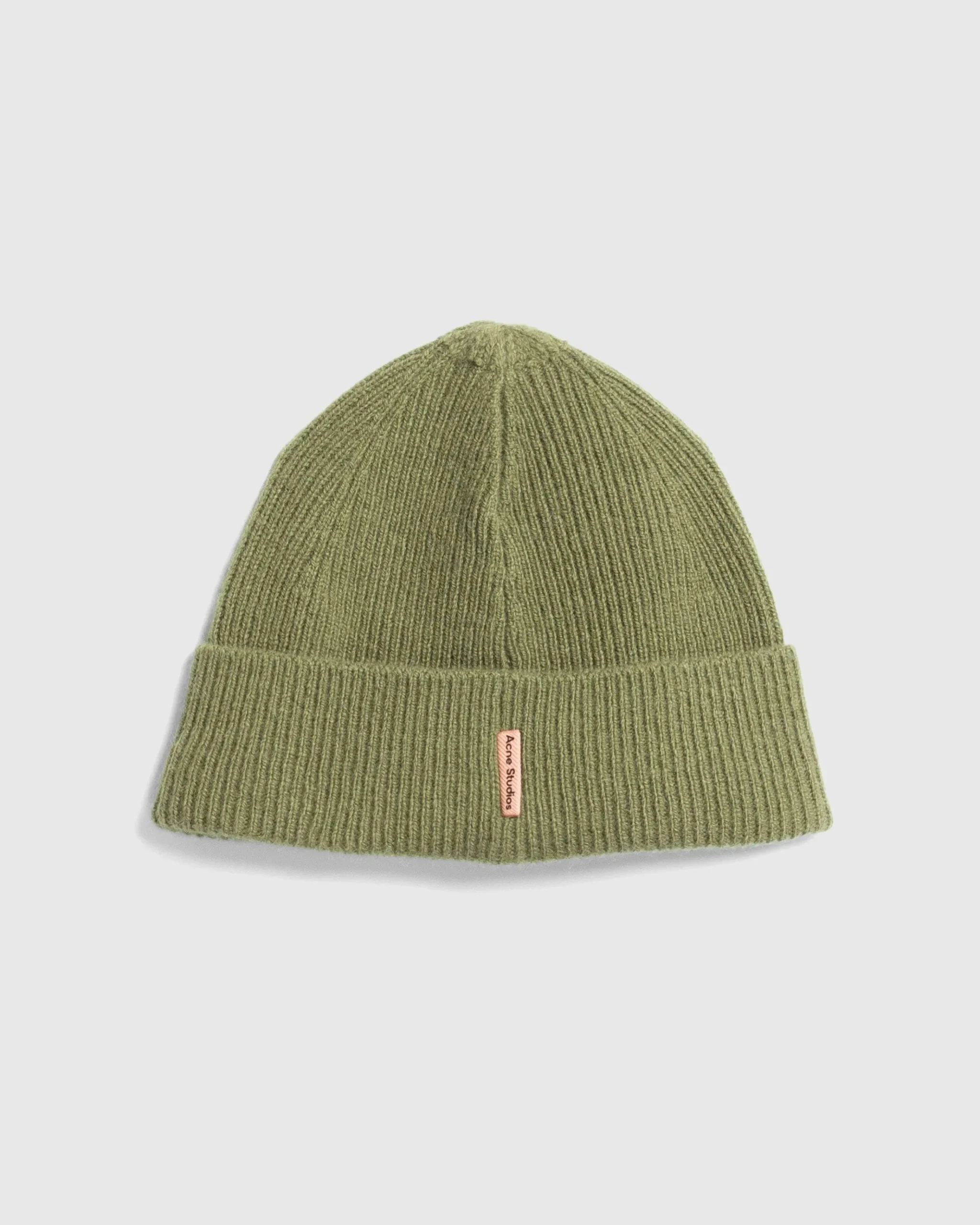 New Acne Studios Wool Cashmere Beanie Olive Green olivegreen