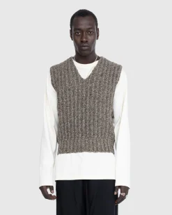 Discount Maison Margiela Wool Gilet Medium Brown mediumbrown