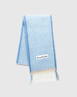 Cheap Acne Studios Wool Mohair Scarf denimblue