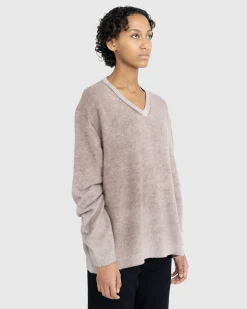 New Acne Studios Wool V-Neck Sweater brown
