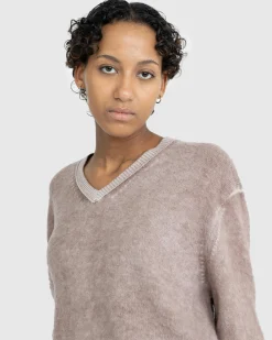 New Acne Studios Wool V-Neck Sweater brown