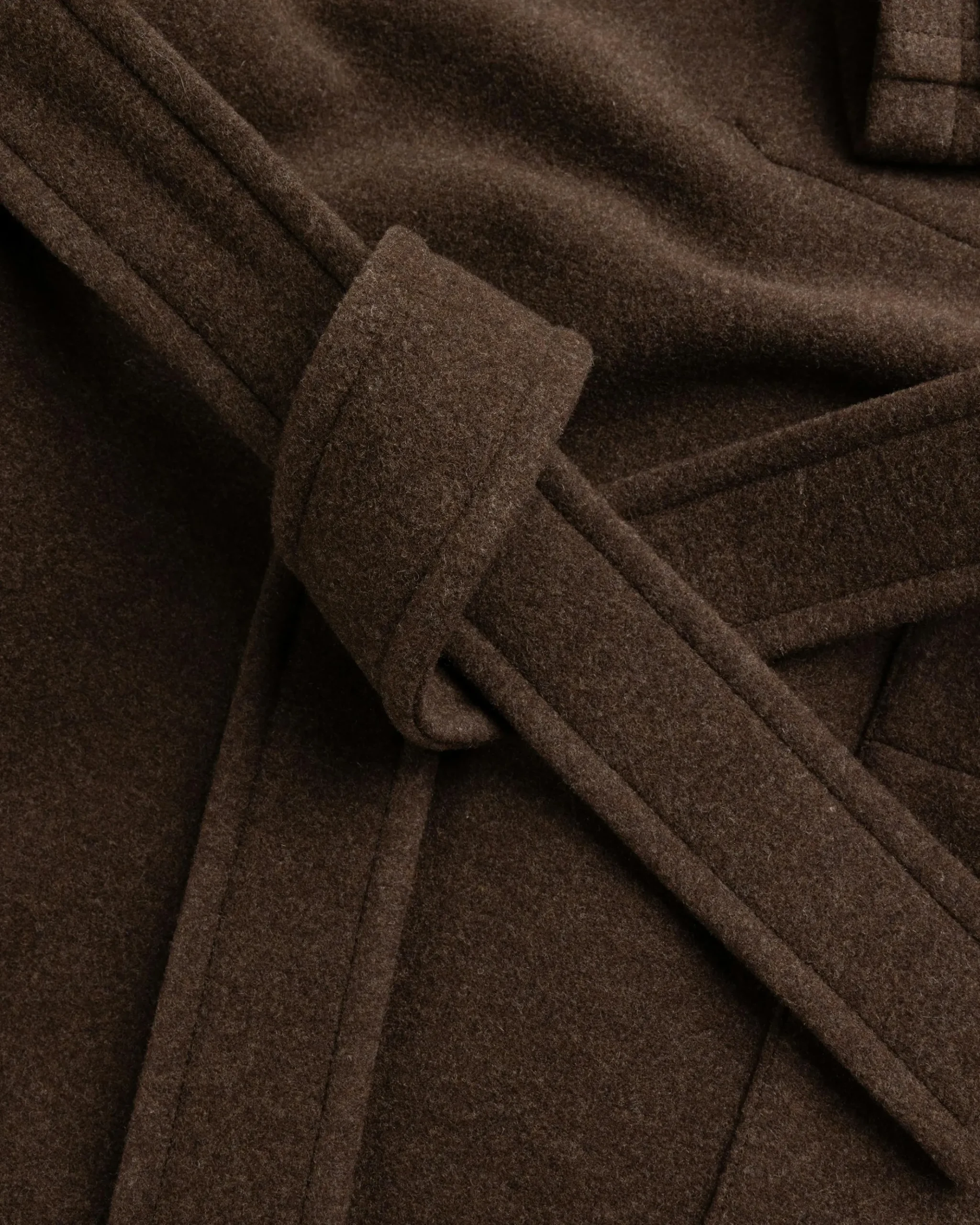 Discount Lemaire Wrap Coat With Contrast Stitch Brown Chine brownchine