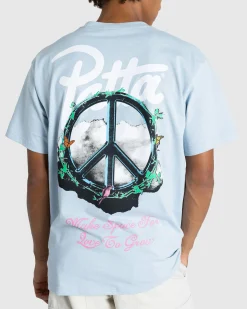 Online Patta Xerox Peace T-Shirt Dusty Blue dustyblue