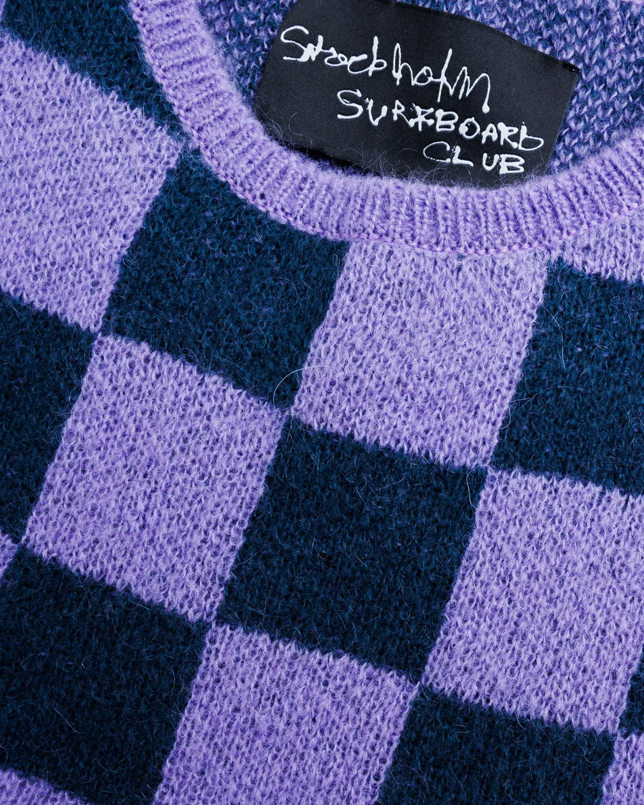 New Stockholm Surfboard Club Yoko Top Purple Check purplecheck