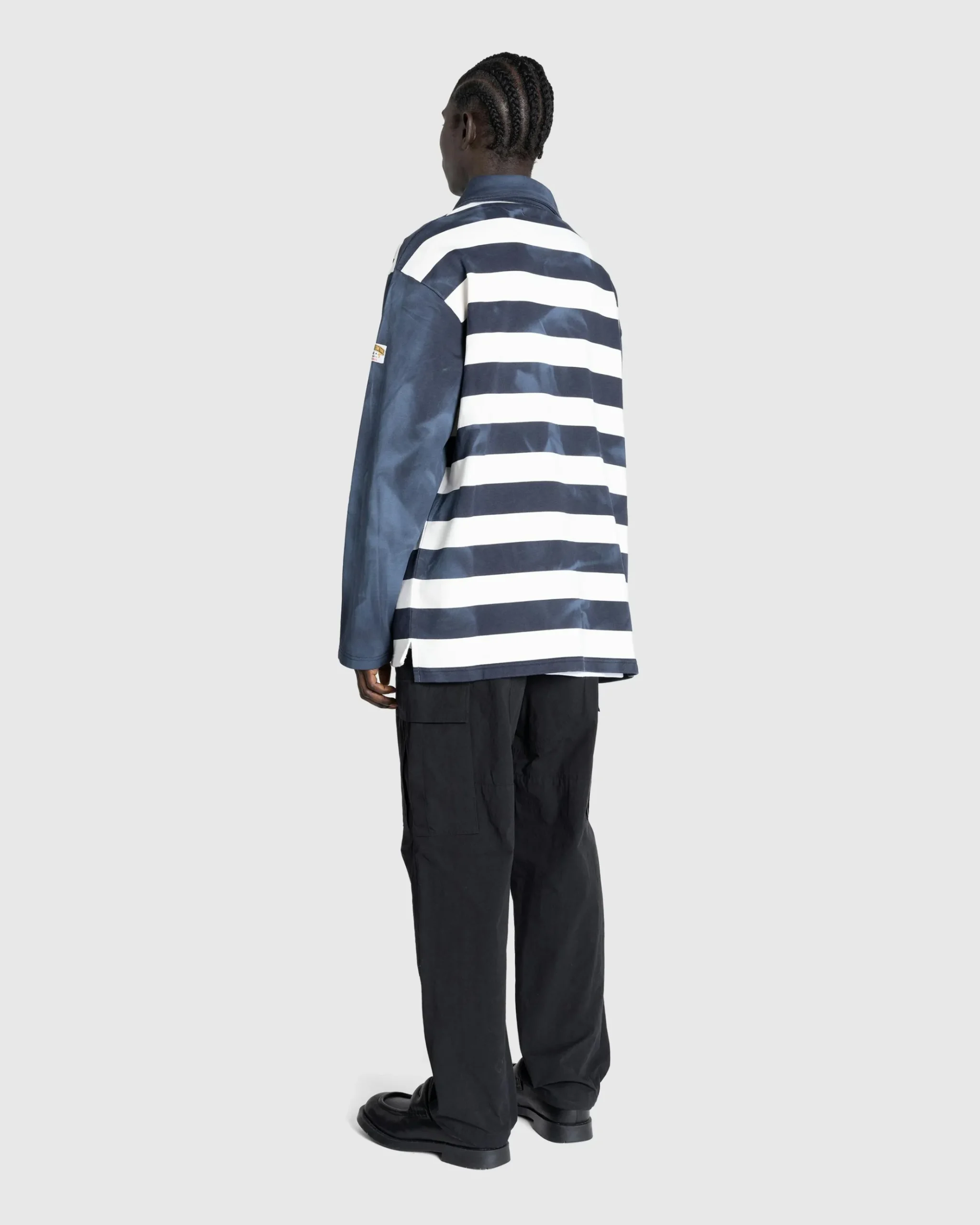 Best Sale Martine Rose Zip Up Polo Navy/White Stripe navy/whitestripe
