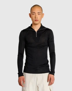 Hot Jil Sander Zip-Up Long-Sleeve black