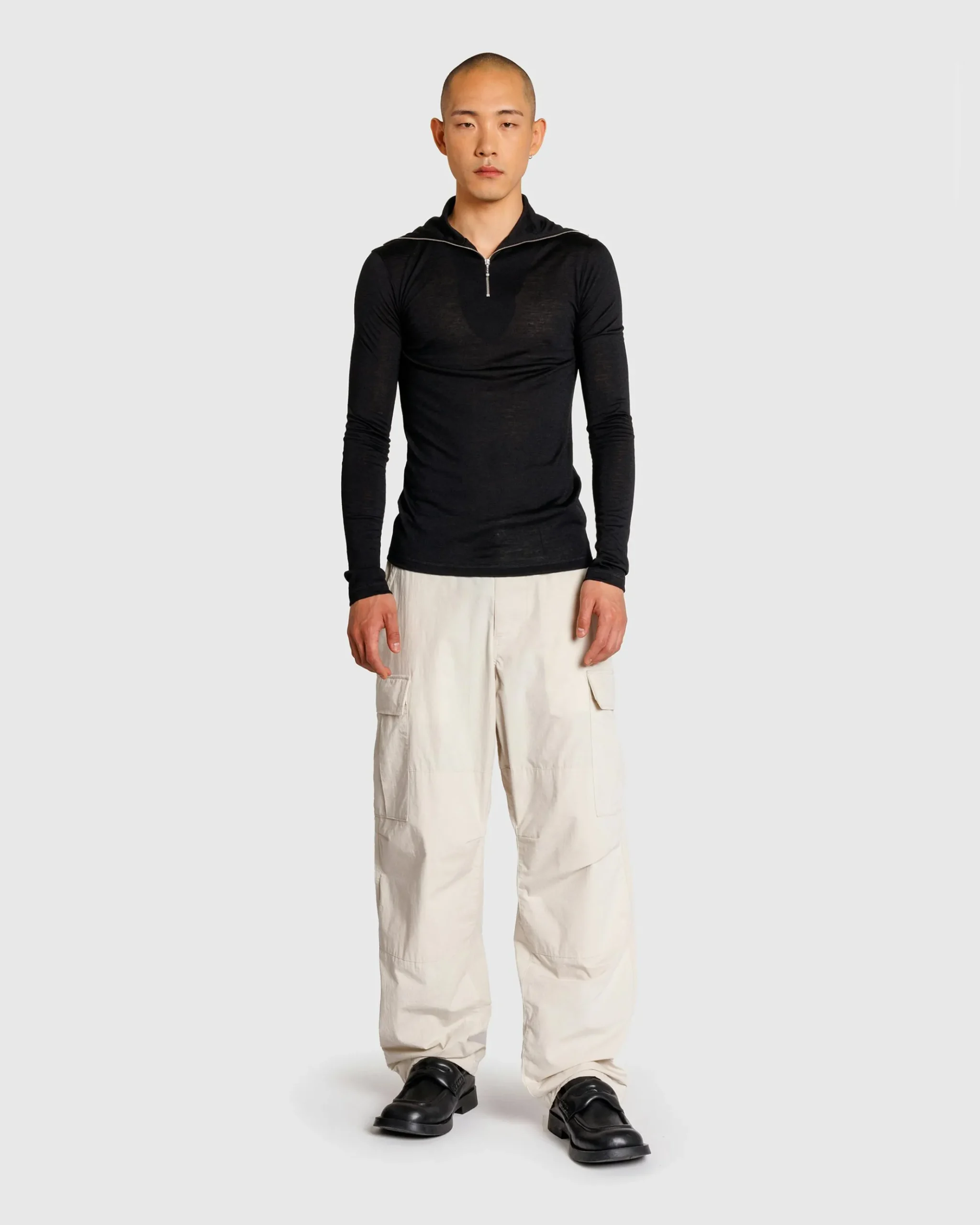 Hot Jil Sander Zip-Up Long-Sleeve black