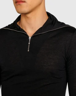 Hot Jil Sander Zip-Up Long-Sleeve black